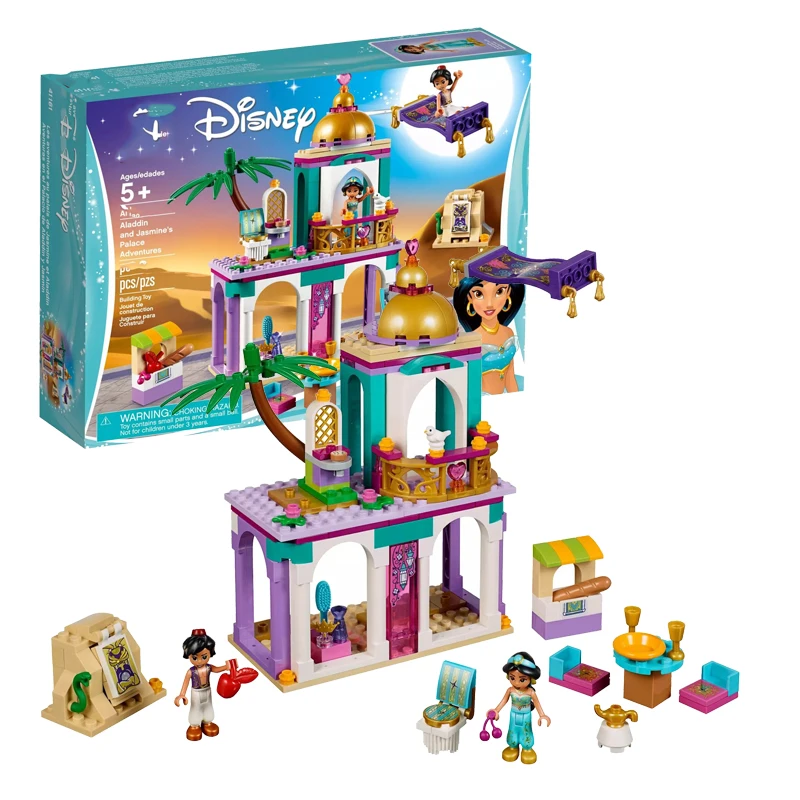 

New Girl Blocks Aladdin's and Jasmine's Palace Adventures Compatible Legoingly Disneying 41161 Building Blocks Christmas Gift