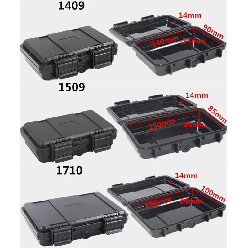 Tool storage box Shockproof Sealed Safety Case Airtight waterproof tool box Instrument case Dry Box with pre-cut foam Lockable