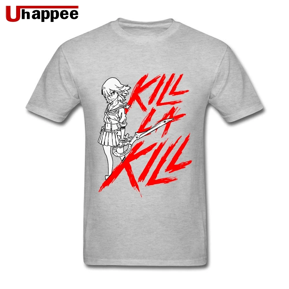 Большой и Высокий Размер Kill La Kill Ryuko Matoi мужские футболки Потрясающие с коротким рукавом и круглым вырезом Мужская рубашка с водяным принтом 90s одежда - Цвет: Серый