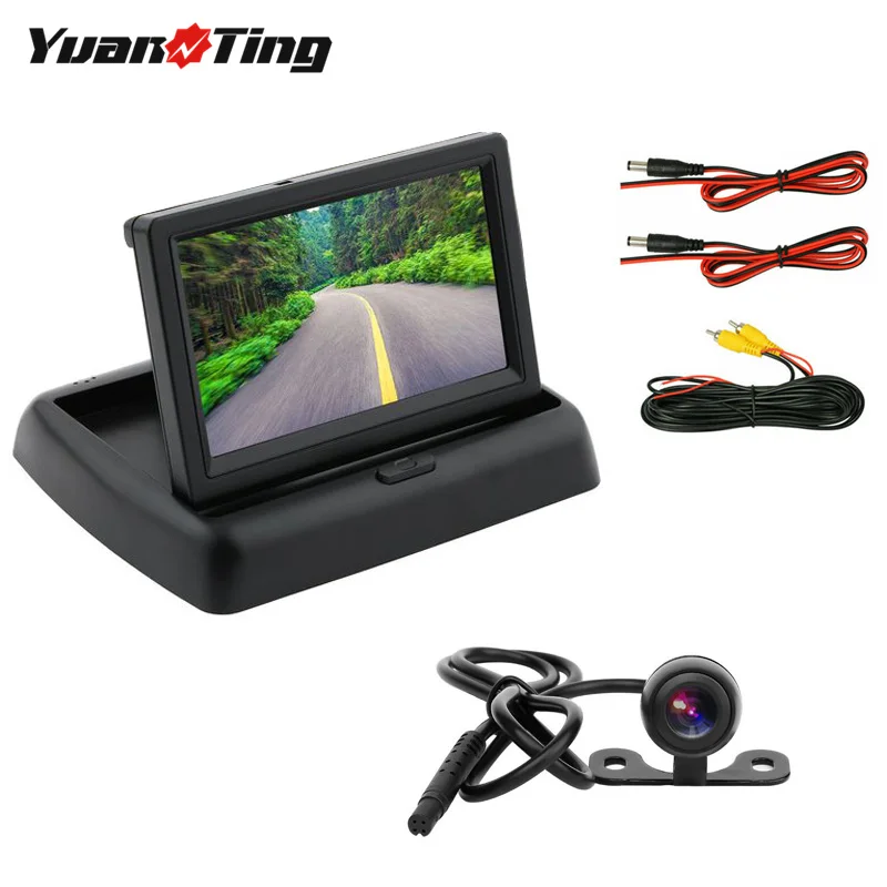 

YuanTing Car Backup Camera and 4.3" LCD Rear View Monitor Kit 12V-24V Universal Wired Night Vision Parking Reverse System