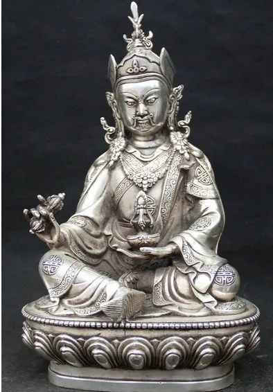 YM 317 1" Тибет, буддизм серебро сиденье гуру Padmasambhava ринпош статуя