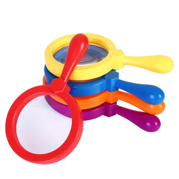 

5x Handheld Plastic Magnifying Glass Kids Exploration Learning Magnifying Loupe Reading Glass Children Educational Toys