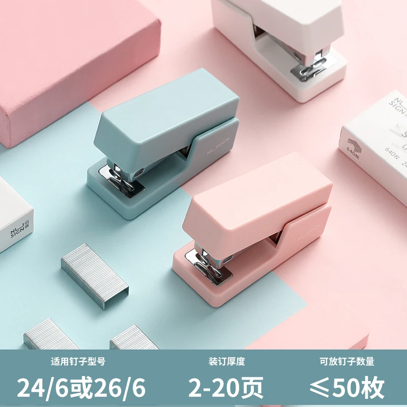 Deli Mini Stapler Machine With Staples 24/6 26/6 Samll Fashion Paper Stapler for Stationery Office Accessories School Supplies