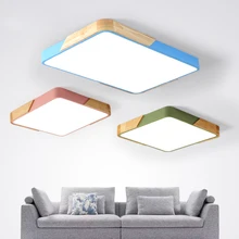 Nordic Square Oak Alloy Led Chandelier Lighting Living Room App Dimmable Led Ceiling Chandelier Lamp Bedroom Led Lights Fixtures