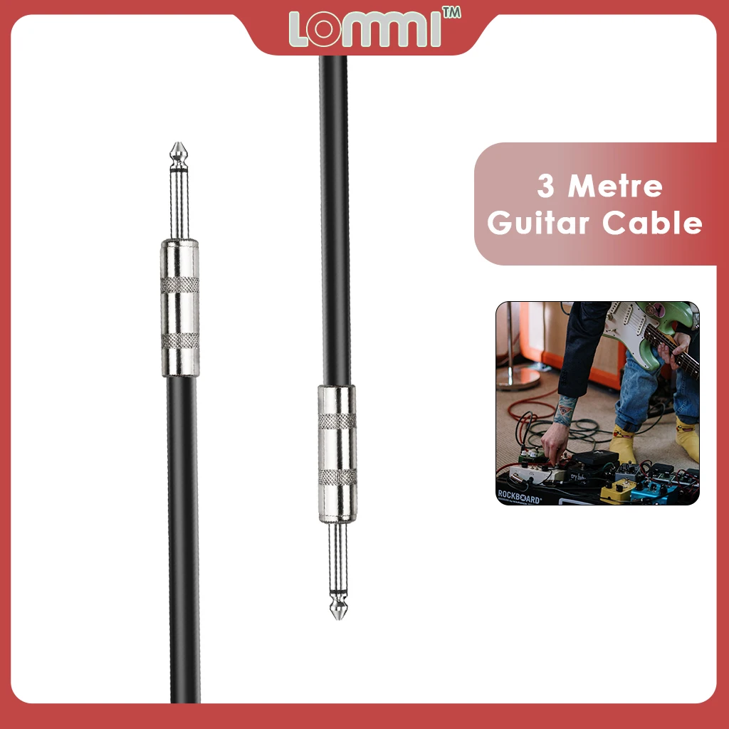

LOMMI Connector 3M/10FT PVC Cable Digital Audio Cable Metal 6.35mm Jack To 6.35mm Jack