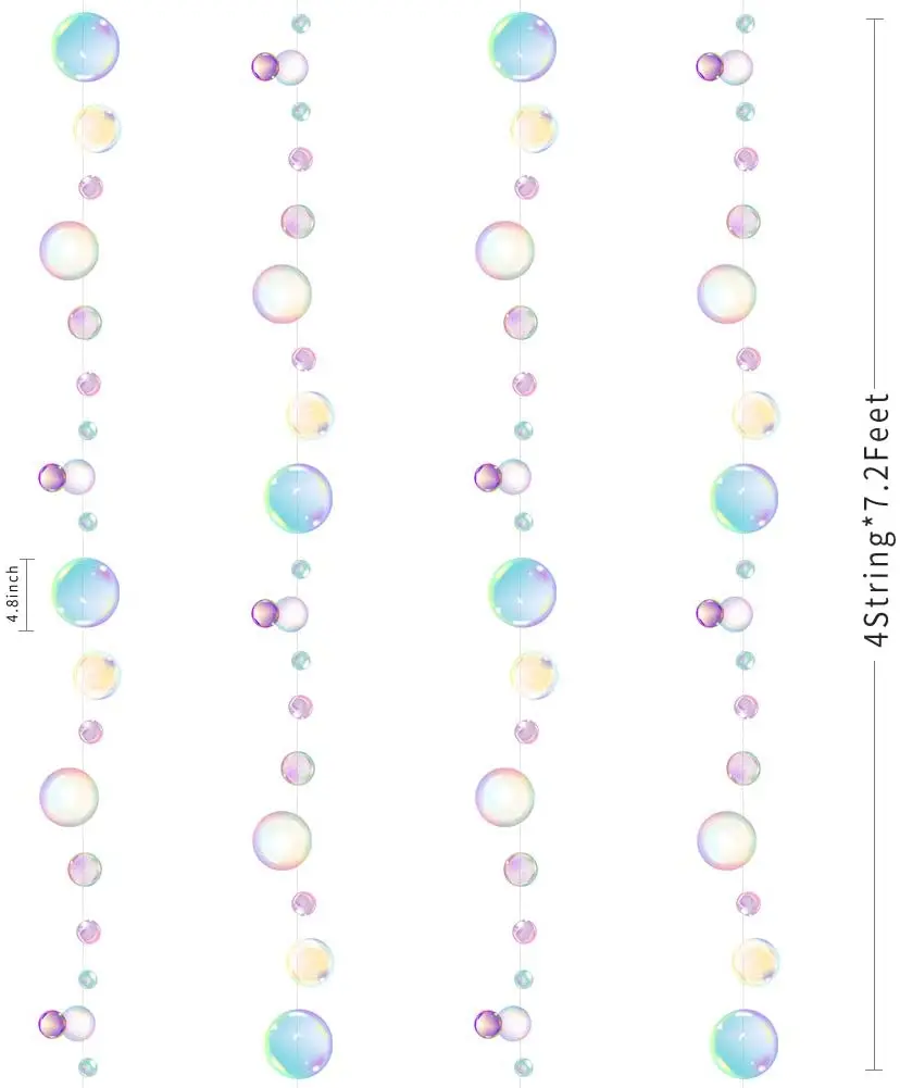 Under The Sea Party Decorations Colorful Bubble Garlands Ocean Themed Party Circle Hanging Banner Mermaid Birthday favor party decorations