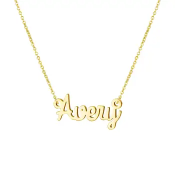 

Corrent Gold Color Chains Colier Personaliser For Women Men Pendant Name Letter Necklace Customprivate Birthday Jewelry