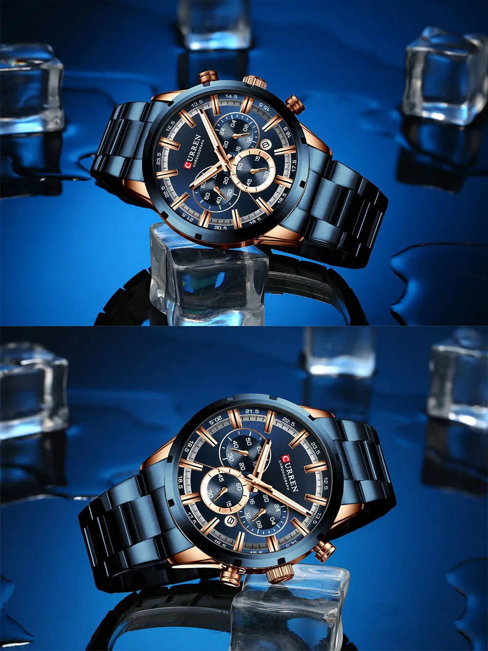 Новые CURREN Модные мужские наручные часы с нержавеющей стали топ бренд класса люкс Спортивный Хронограф Кварцевые часы мужские Relogio Masculino