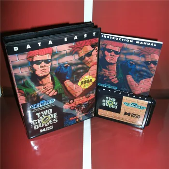 

Two Crude Dudes US Cover with Box and Manual For Sega Megadrive Genesis Video Game Console 16 bit MD card