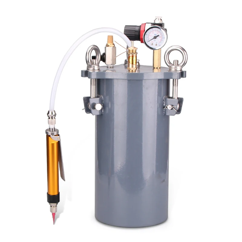 

Dispenser Yellow Glue Machine 5L Stainless Steel Barrel / Carbon Steel Barrel + Large Flow Hand Control Dispensing Valve