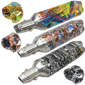 

Universal 51mm Motorcycle Muffler Exhasut Pipe Double Hole Stainless Steel For RC390 Z800 GSXR750 TMAX530 XMAX300 250 CBR500