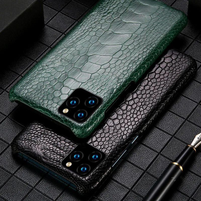 LANGSIDI чехол для телефона из натуральной кожи для iphone 11 pro max, Роскошный чехол для ног страуса для Apple iphone XR X 8 7 XS Plus, Fundas