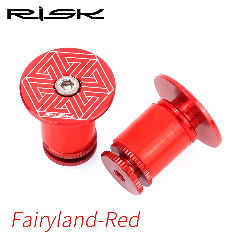 Red Fairyland RISK 2 пар/кор. дорожный горный велосипед, велосипедная расширяющаяся заглушка для руля, рукоятка, концы, регулируемые запорные колпачки из алюминиевого сплава - Цвет: Red Fairyland