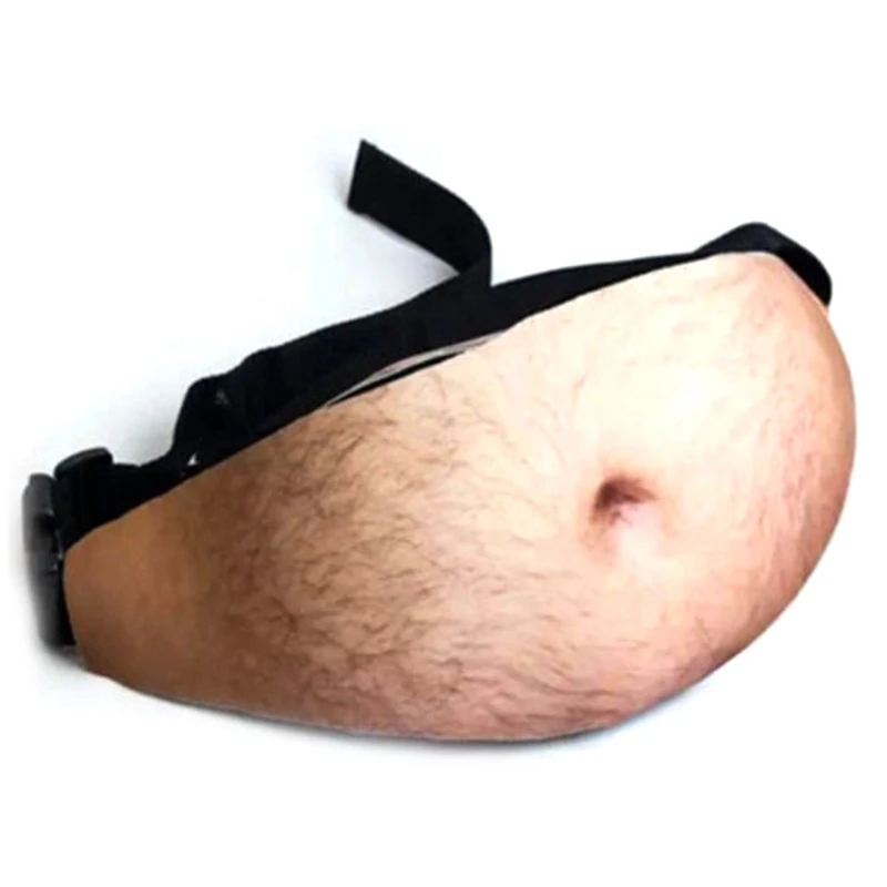 Novelty Fun Men Women Dad Bag Dad Bod Waist Bags Beer Fat Hairy Belly Fanny Pack