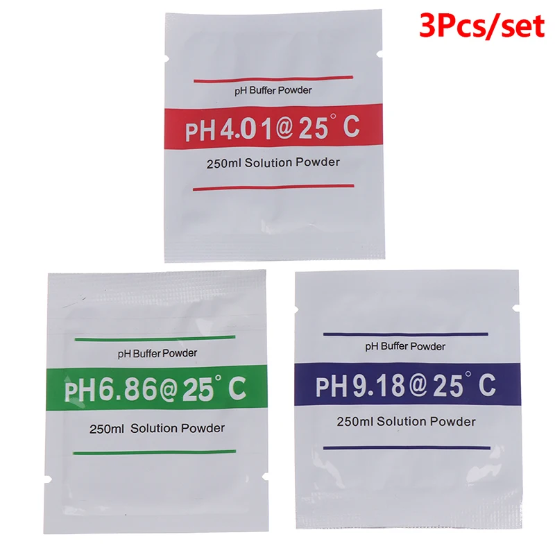 

3pcs/set Ph4.00/ 6.86 /9.18 PH Buffer Powder For PH Test Meter Measure Calibration Solution Calibration Point Drop Shopping