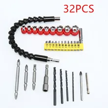 

32PCS Electronic Screwdriver Bit Set Flexible Shaft Bits Extention Screwdriver Bit Flexible Shaft Electric Drill Set Hard Tools