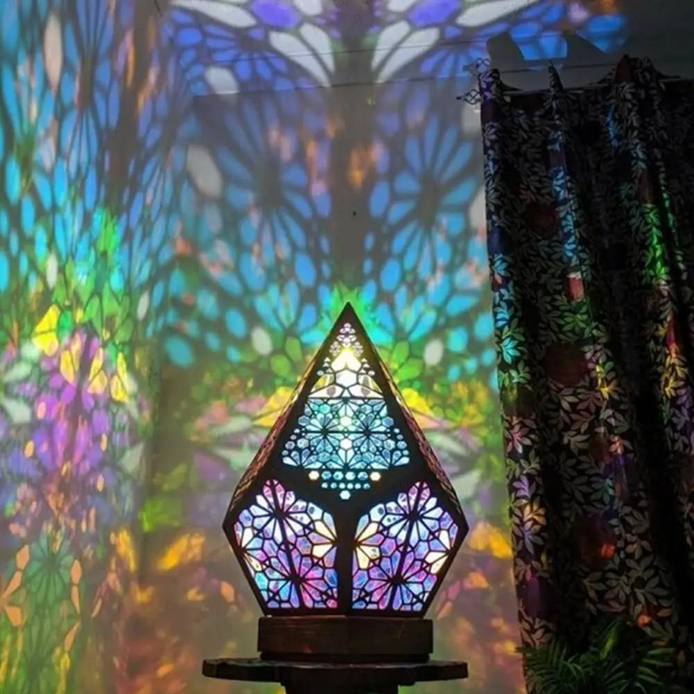

Polar Star Diamond Lamp LED Projection Bohemian Floor Decorative Lamp Geometric Light Home Decor Bedroom Bedside Standing Lamp