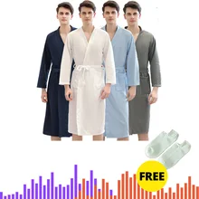 Men Women Summer Kimono Bath Robe Suck Water Mens Dressing Gown Sexy Knitted Waffle Spa Robes Male Solid Bathrobe Men Women Summer Kimono Bath Robe Suck Water Mens Dressing Gown Sexy Knitted Waffle Spa Robes Male Solid Bathrobe