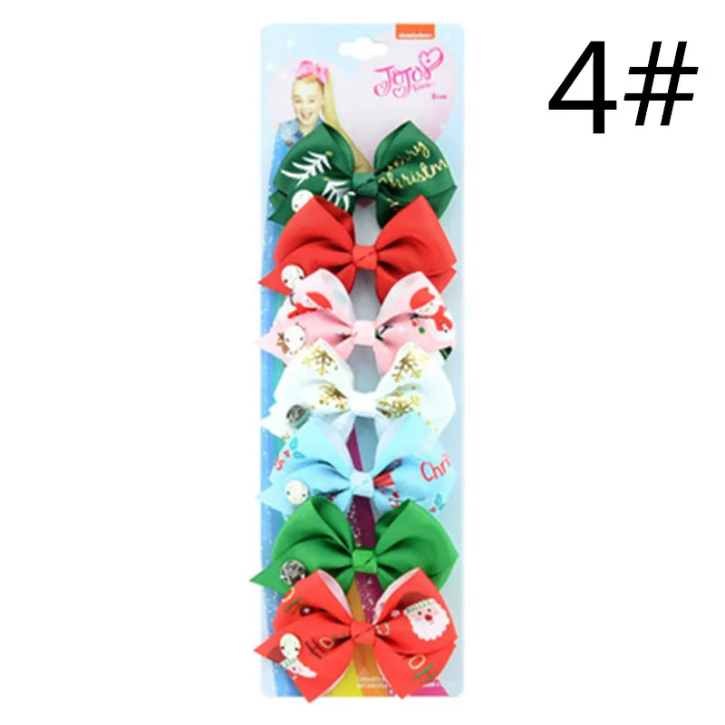 Set 4 7 шт./компл. Красочные Модные Детский подарок галстук-бабочка для девочек ручной работы резинка в рубчик вверх носовой зажим для волос для милые заколки для девочек - Цвет: Set 4