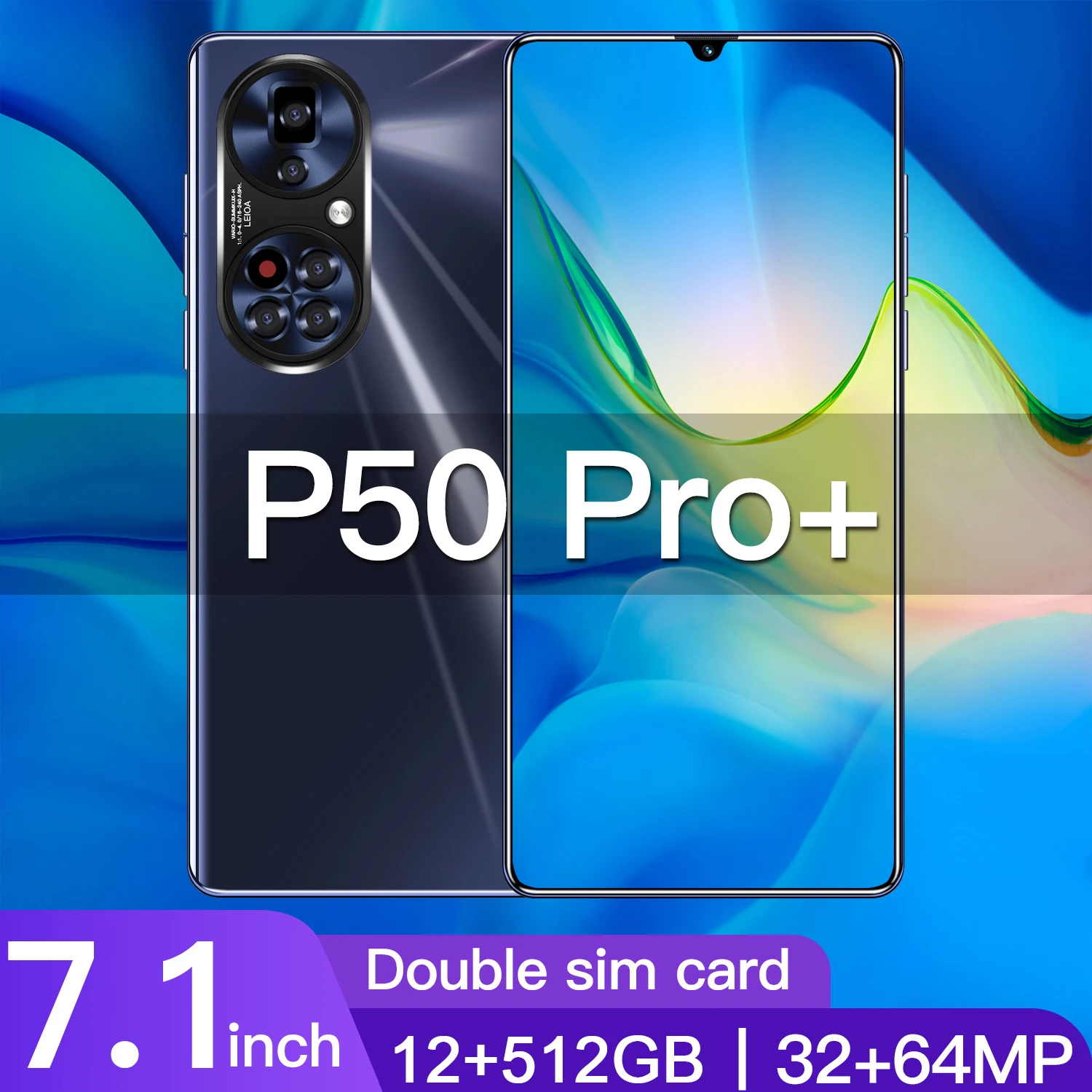 Смартфон P50 Pro Plus 7 1 дюйма Android 10 0 12 + 512 ГБ две Sim-карты | Мобильные телефоны и