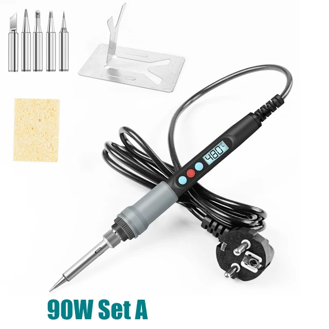 electric soldering irons 100W Electric Soldering Iron Digital Temperatura Adjustment Auto Sleep Internal Ceramic Heating Electronic Welding Tools hot stapler Welding Equipment