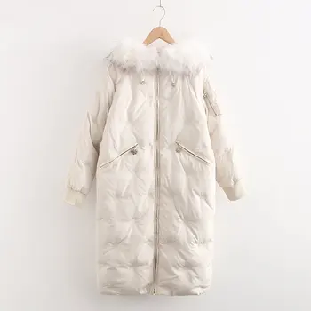 

women winter fur collar hoodied embroidery jackets 2019 fashion girls ladies thick parkas female casual stylish cotton outwears