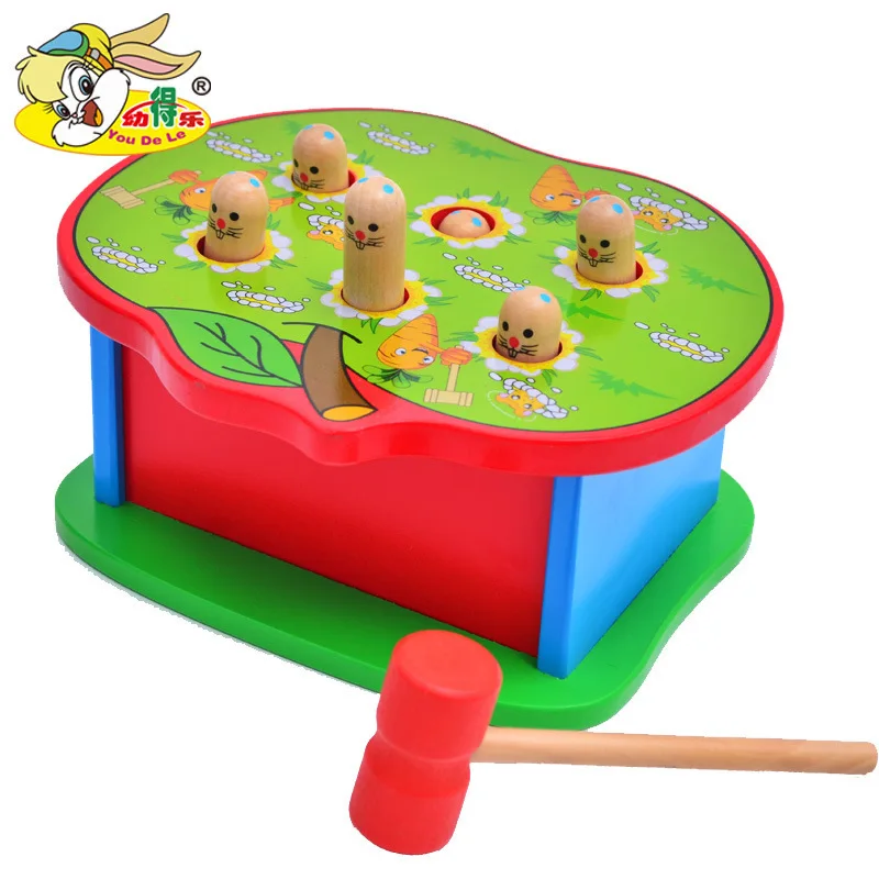 

Youdele Apple Play Hamster Wooden Children'S Educational Early Childhood Pound Taiwan Game Toy
