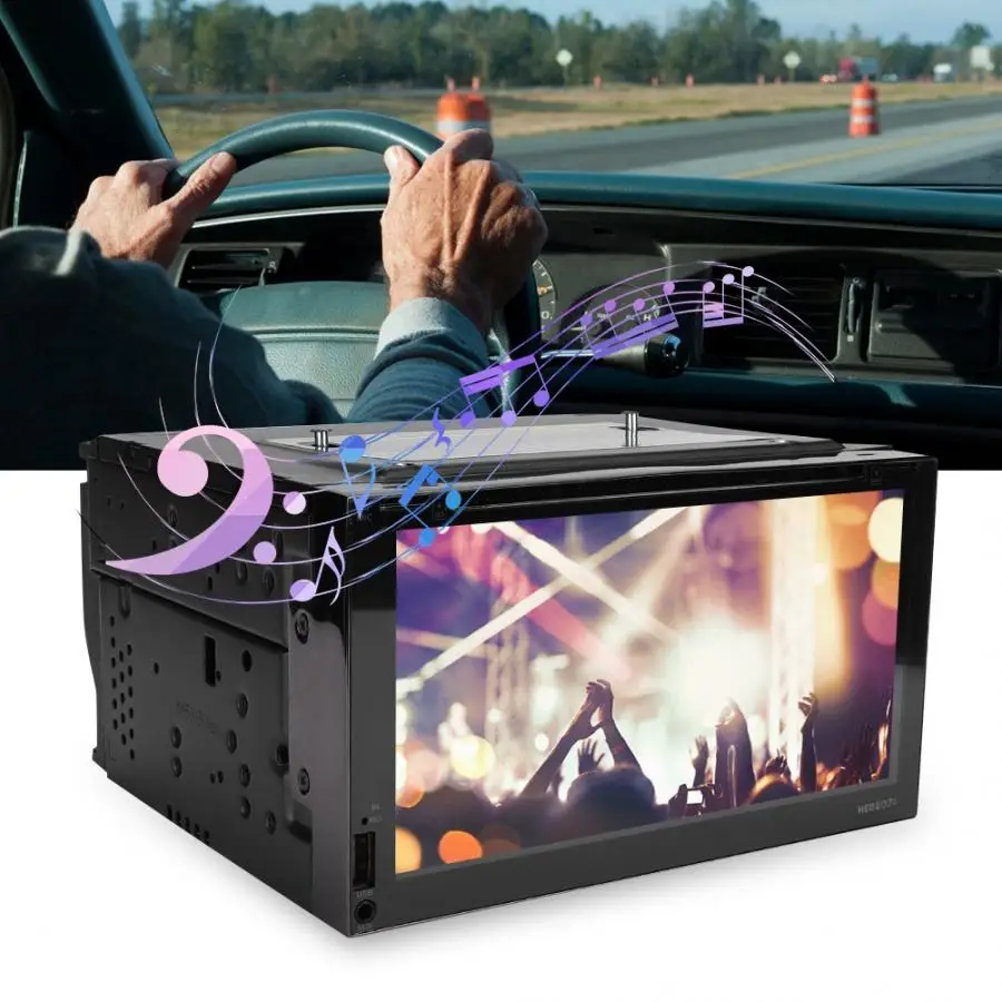 Sale radio car 6.95 Inch Large-Screen 1080P Wifi Car Bluetooth GPS DVD Navigator Radio Player for Android 6.0 oto teypleri 6