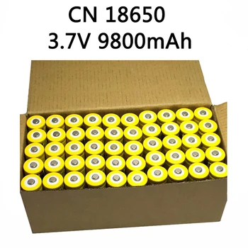 

50pcs Daweikala 18650 battery 3.7V 9800mAh rechargeable Li-Ion battery for Led flashlight Torch litio battery+Free Shipping