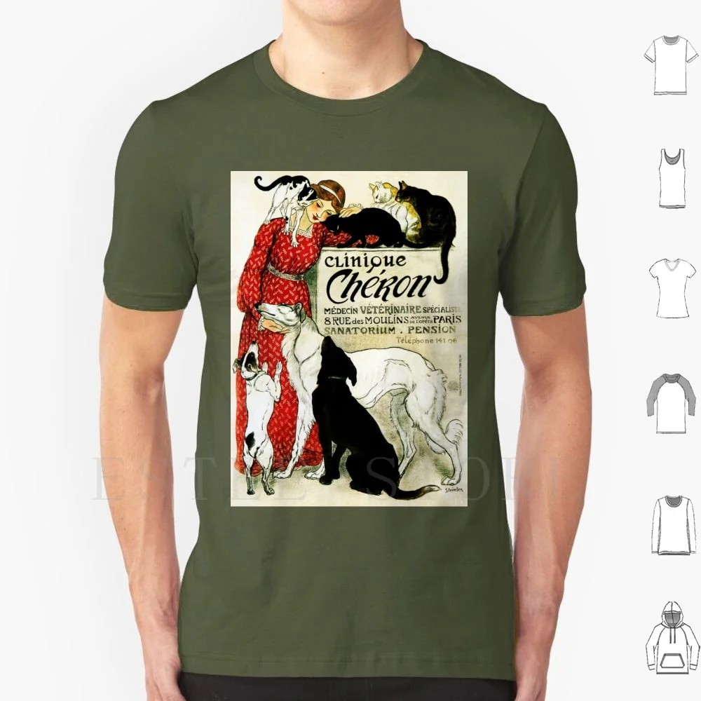 Cheron Animal Clinic Theophile Steinlen Vintage Advertising Art T Shirt Diy Big Size 100% Cotton Vintage - T-shirts -