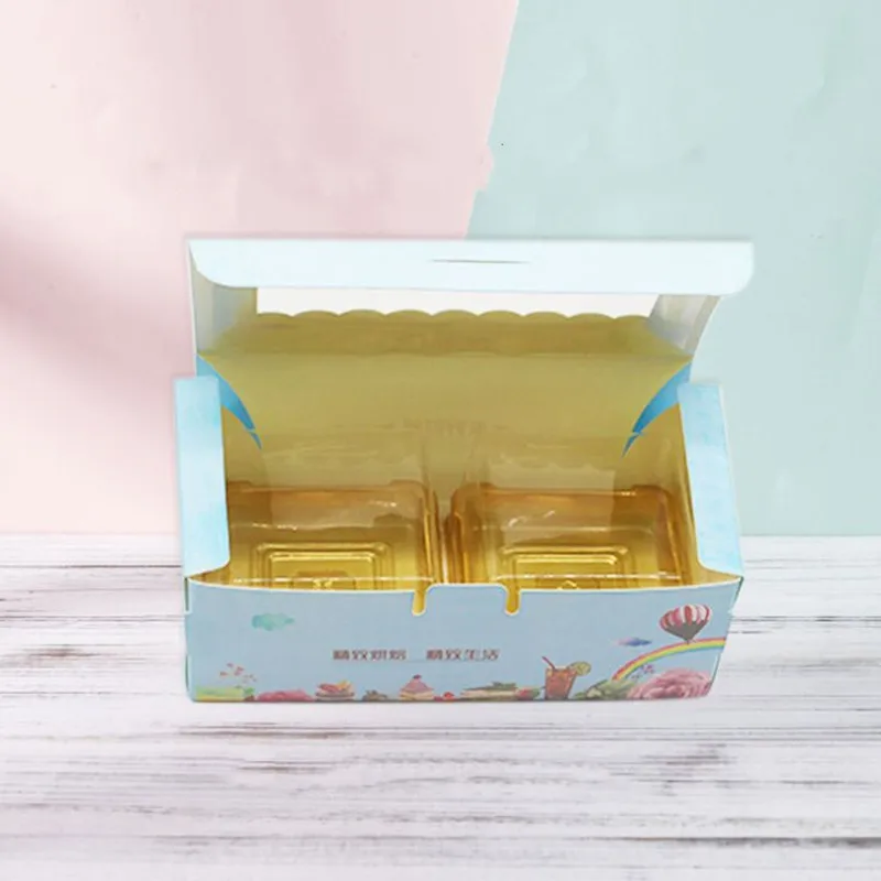 Стиль 13,5x7x4 см happy time bule коробка для печенья с прозрачным окном 10 шт./лот коробки для конфет для торта вечерние коробки для гостей