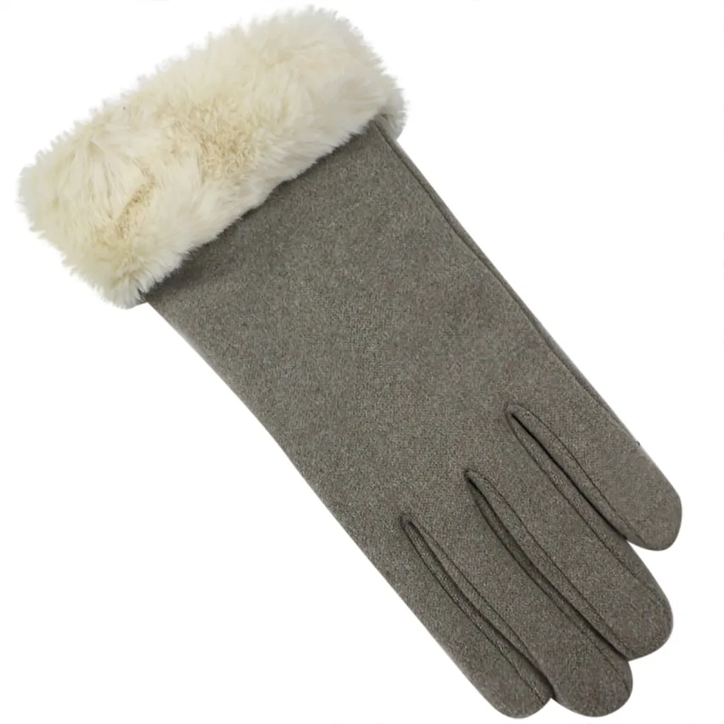 Army Green Зимние женские перчатки Новые Модные женские повседневные плоские перчатки зимние противоскользящие манжеты мягкие льняные перчатки мужские перчатки Зимние перчатки - Цвет: Army Green
