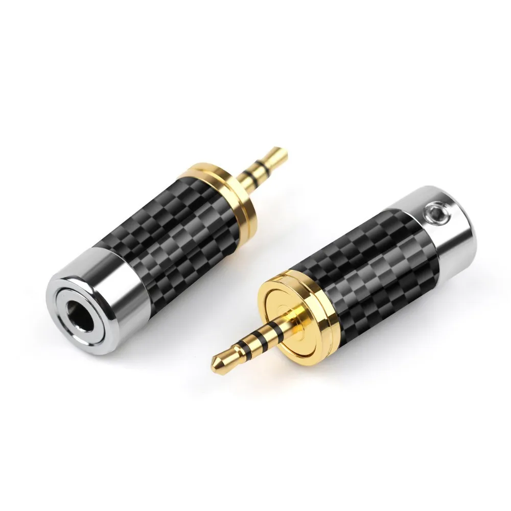 Audio Connector 2 5mm Jack Headphone Plug Gold Plating Copper Carbon Fiber 2 5 Adapter For AK240 320 Headset Wire Connectors