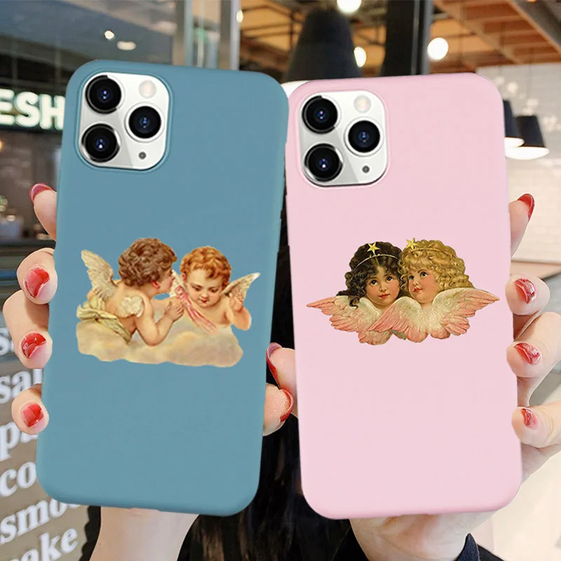 Роскошный чехол для телефона Iphone 11 Pro Max X XR XS MAX 6S 7 8 Plus с мультяшным ангелом SE 2020
