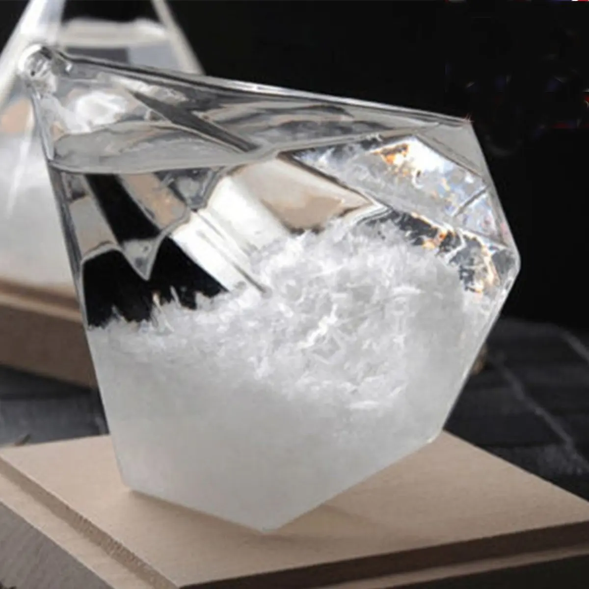 New Transparent rystal Diamond Shape Bottle Home Ornament Weather Forecaster Storms Glass Home Decor Figurine Miniature