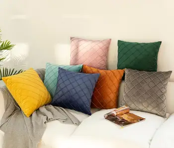 

Velet Cushion Cover 45x45 Dark Green Pillowcase Decorative Throw Pillow Covers for Bedroom Car Outdoors Soft Solid Cushion Case