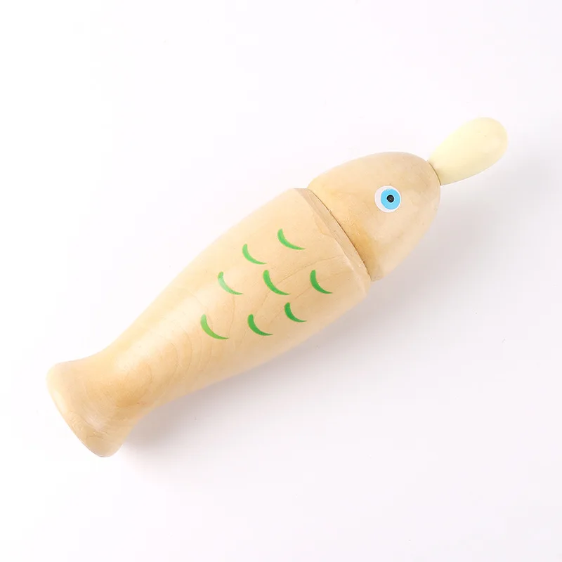Beige Детские деревянные игрушки-рыбки Ударные музыкальные инструменты для раннего обучения, детская игрушка для обучения, музыкальная игрушка в подарок - Цвет: Beige