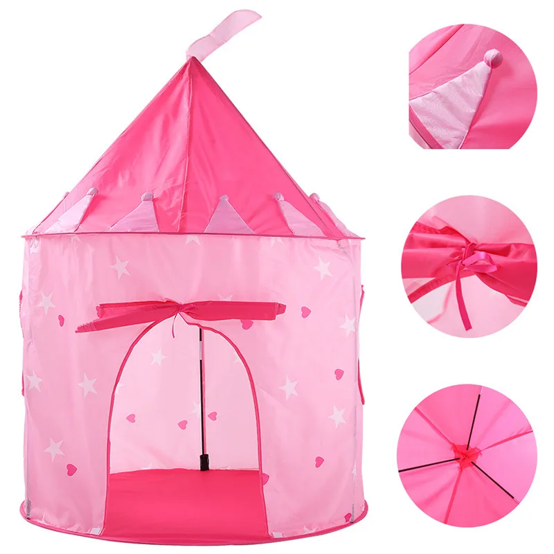 Children Indoor Game House Pink Mongolian Yurt Baby Toys Crawling House Children Star Tent