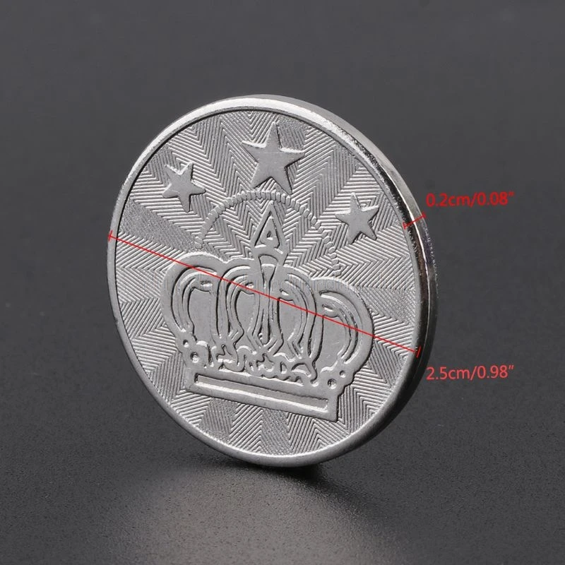 10 шт. 25*2 мм игровой жетон из нержавеющей стали аркадная игра монета пентаграмма Корона Жетоны Au31 19 Прямая поставка