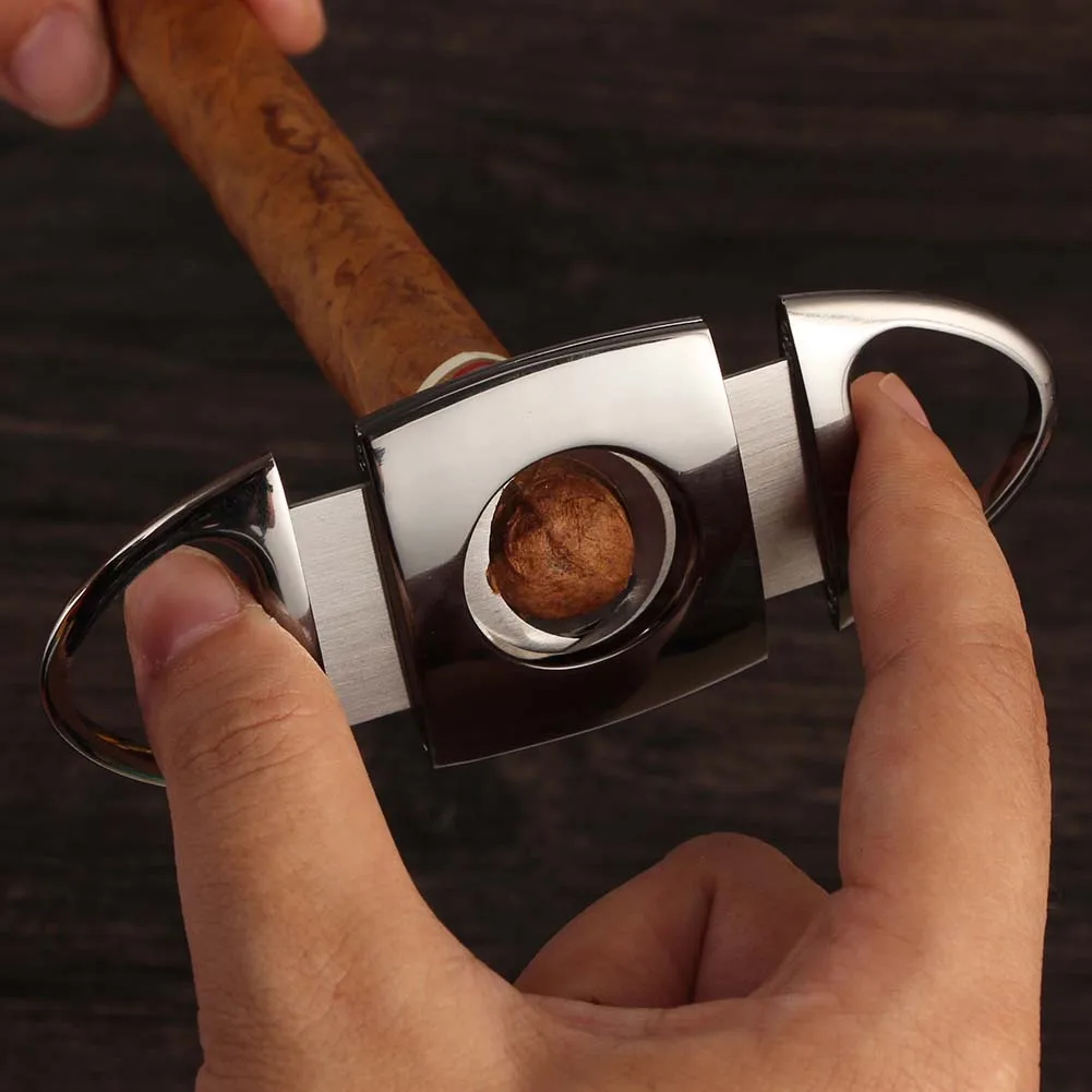 COHIBA металлический резак для Сигар Зажигалка Набор 2 струйный фонарь пламя ветрозащитные газовые зажигалки карманный портативный резак для сигар острое лезвие