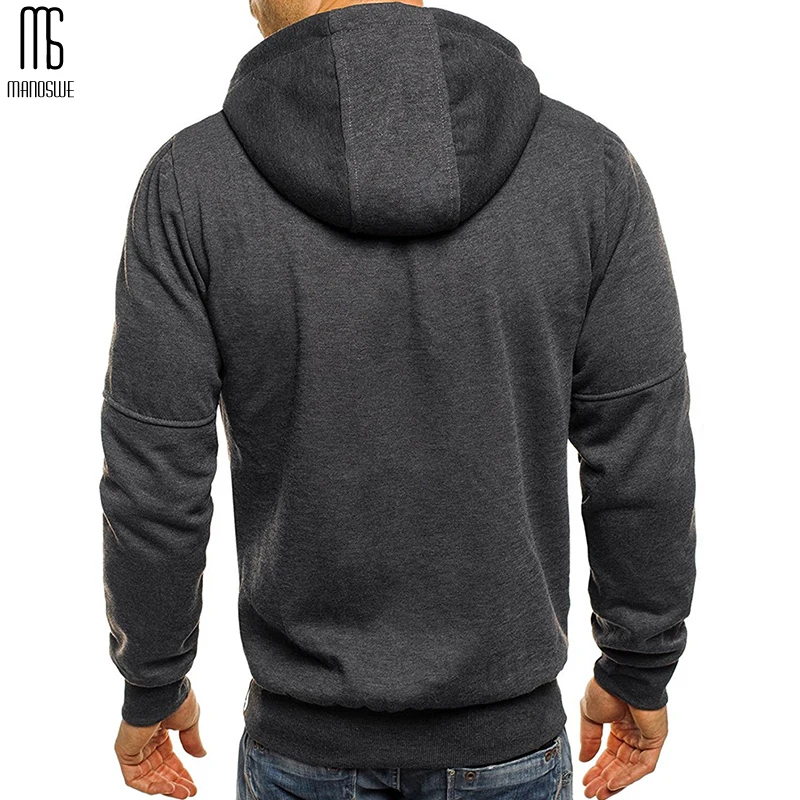 Manoswe Men Sports Casual Hoodies Fall Sweatshirts Hoodies Jacket Fashion Long-sleeved Zipper Hoody Tracksuit Fleece Cardigan
