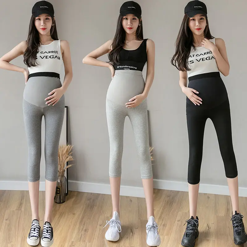 M-6XL Leggings For Pregnant Women Elastic High Waist Stripes Pants Pregnancy Sports Clothes Maternity Fitness Trousers Skinny