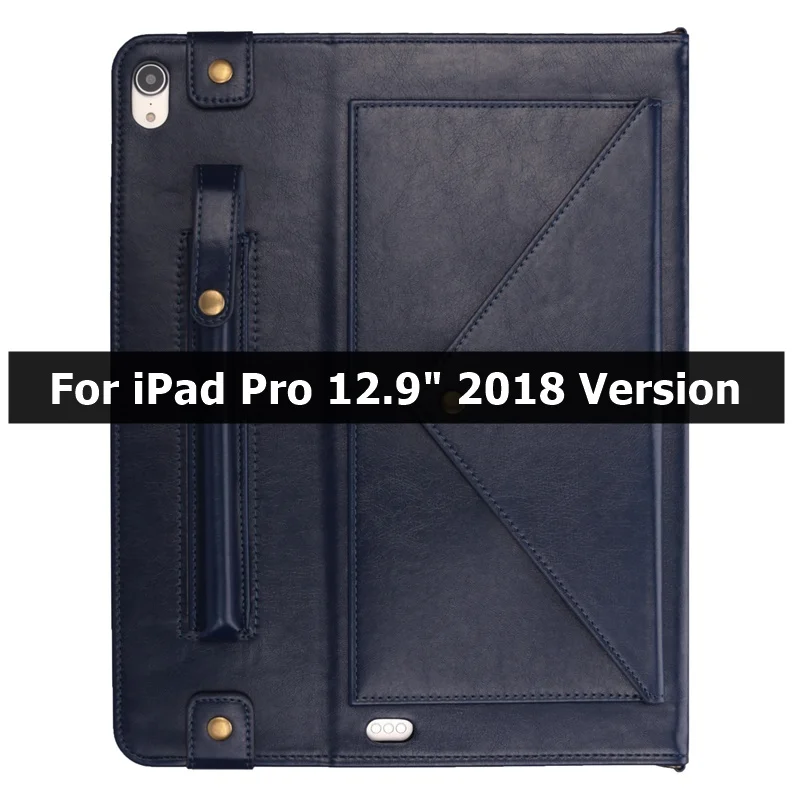 Чехол для iPad Pro 12,9 футляр держатель для карандашей смарт-кожаный Слот для карт сумка на ремне для iPad Pro 12," Чехол - Цвет: Navy B