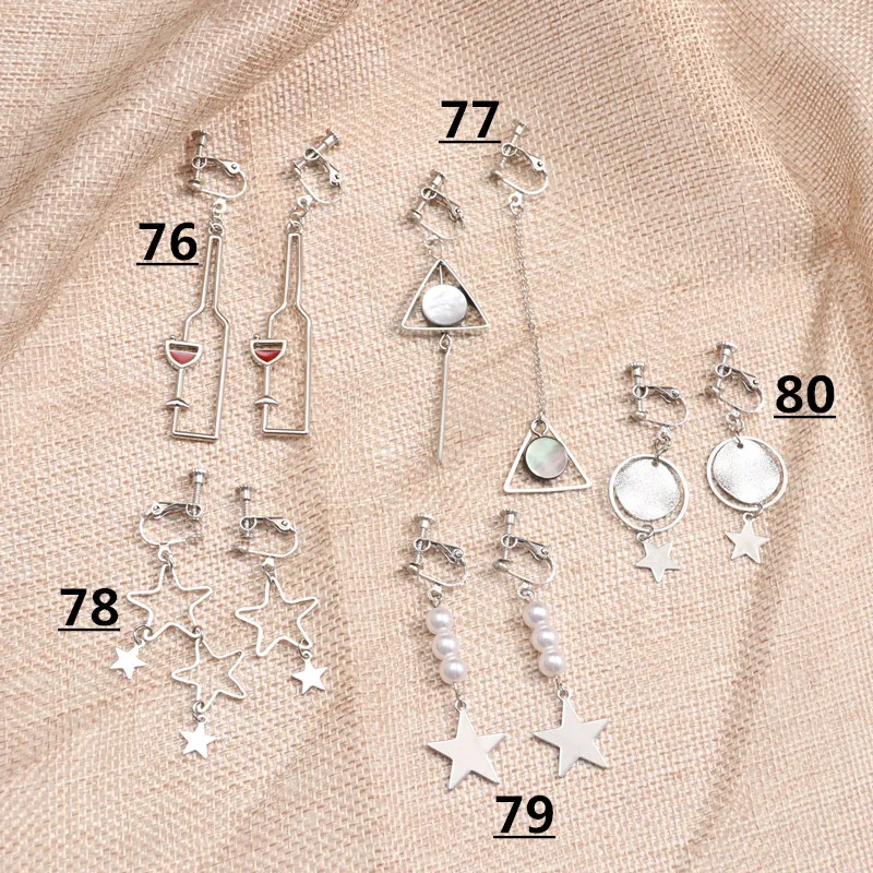 5pairs style 16 Бренд Grace Jun 5 пар/компл. в Корейском стиле серьги-клипсы не пирсинг для Для женщин модные роскошные студент вечерние нужно не проколотых ушей серьги - Окраска металла: 5pairs style 16