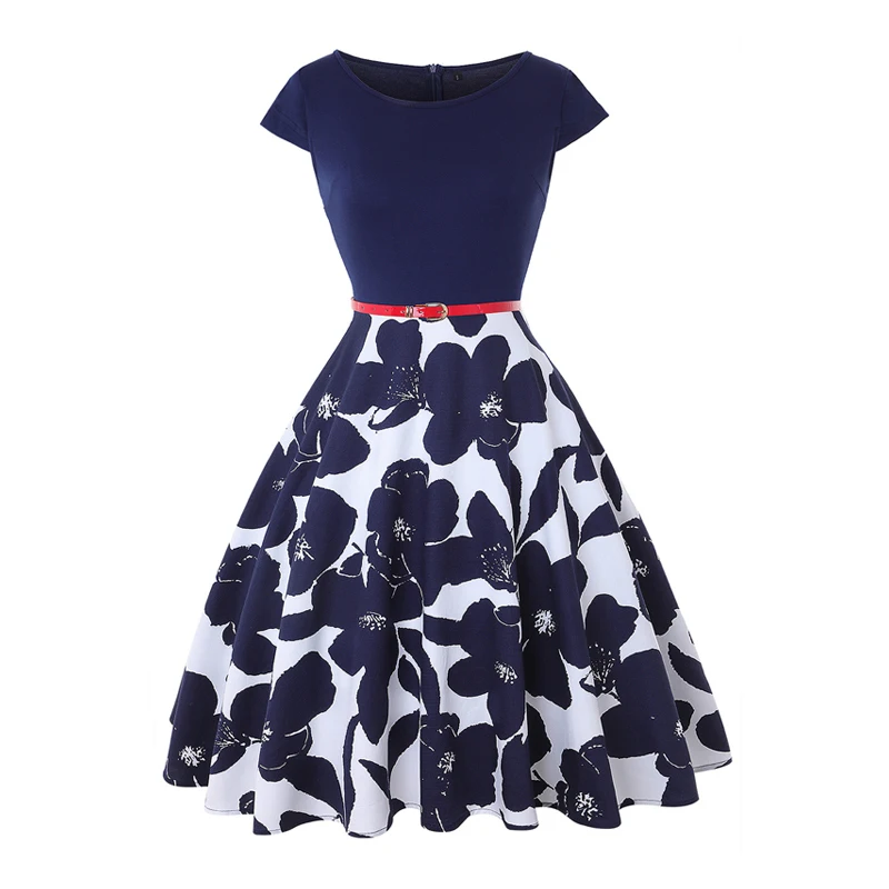 MISSJOY, плюс размер, 4XL, платье, kleding vrouwen, винтажное, элегантное, с рукавом-крылышком, с лимонным цветочным принтом, на булавке, модные платья, kerst jurk
