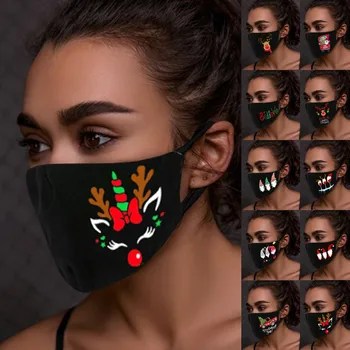

1pc Mouth Protection Face Eye sheild Washable Earloop Face Eye sheild Christmas Print Face Eye sheild cubre bocas Eye Patch