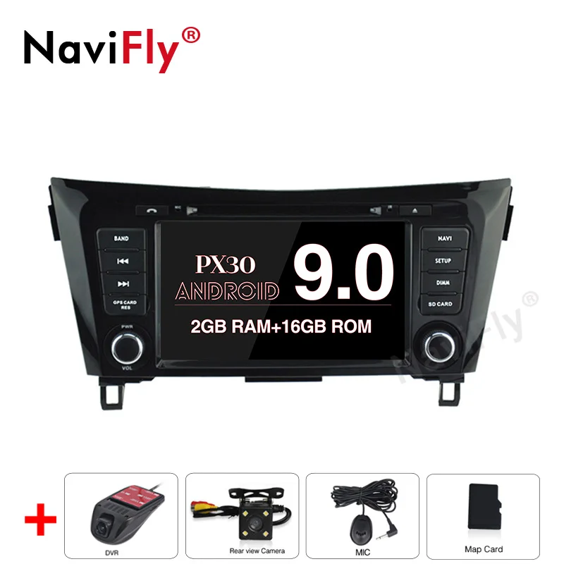 2G RAM 16G ROM NaviFly Android 9,0 Восьмиядерный автомобильный dvd-плеер для NISSAN QASHQAI- Автомобильный мультимедийный радио Поддержка стерео Bluetooth wifi - Цвет: 2G RAM 16G ROM