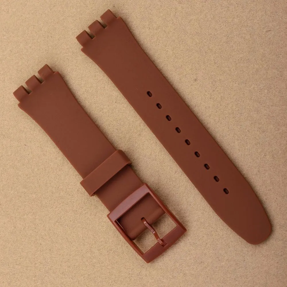 ตัวเลือกสินค้า สายนาฬิกาซิลิโคนยืดหยุ่น สำหรับ Swatch 17/19/20mm - สายกีฬา ผู้ชาย ผู้หญิง