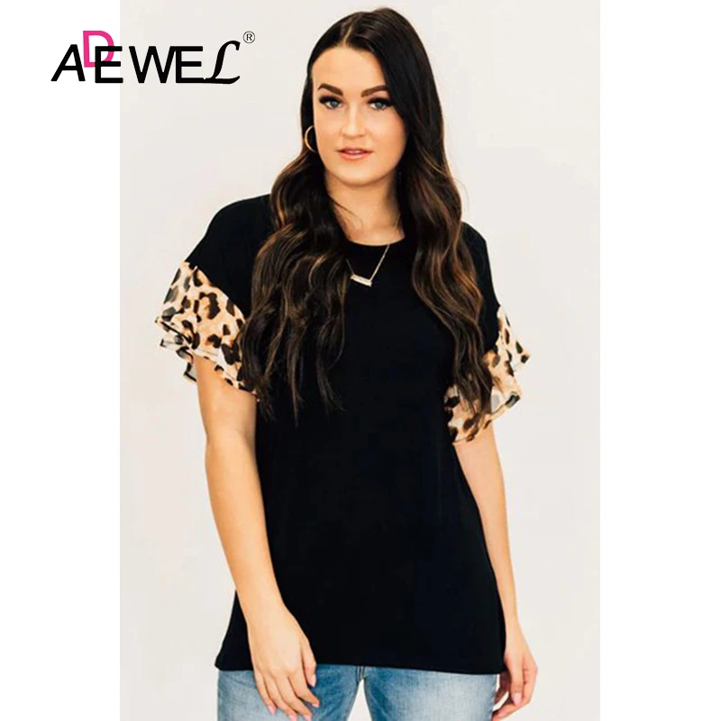 leopard ruffle top