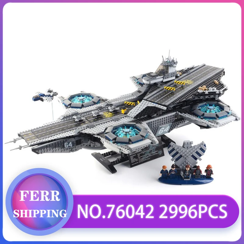 

Super Heroes lEGOED Marvel Avengers Helicarrier Model 76042 2996PCS Model Building Brick Blocks Educational Toys